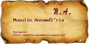 Musulin Annamária névjegykártya